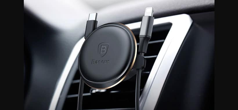 پایه نگهدارنده مغناطیسی بیسوس مدل Magnetic Air Vent Car Mount Holder with Cable Clip