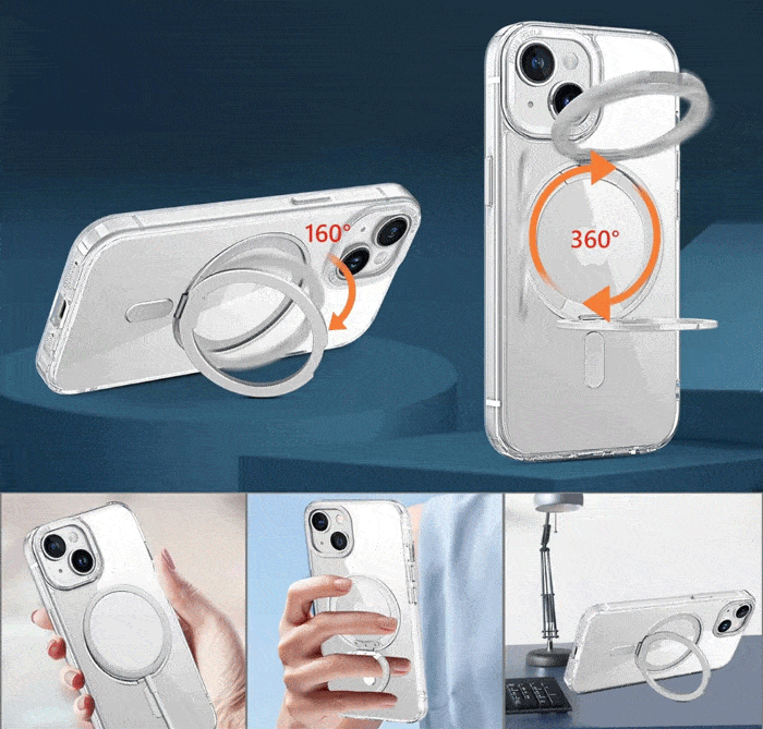 محافظ گوشی آیفون با استند چرخان 360 درجه