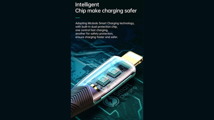 کابل شارژ سریع و انتقال داده لایتنینگ مک دودو Mcdodo CA-806 Auto Power Off Lightning Data Cable 1.2m دارای تراشه کنترل هوشمند
