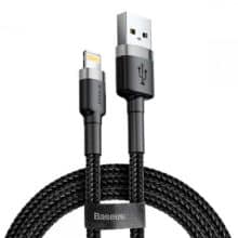 کابل شارژ سریع و انتقال داده لایتنینگ بیسوس Baseus Cafule Lightning Cable 1m 2.4A CALKLF-BG1