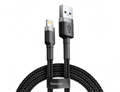 کابل شارژ سریع و انتقال داده لایتنینگ بیسوس Baseus Cafule Lightning Cable 1m 2.4A CALKLF-BG1