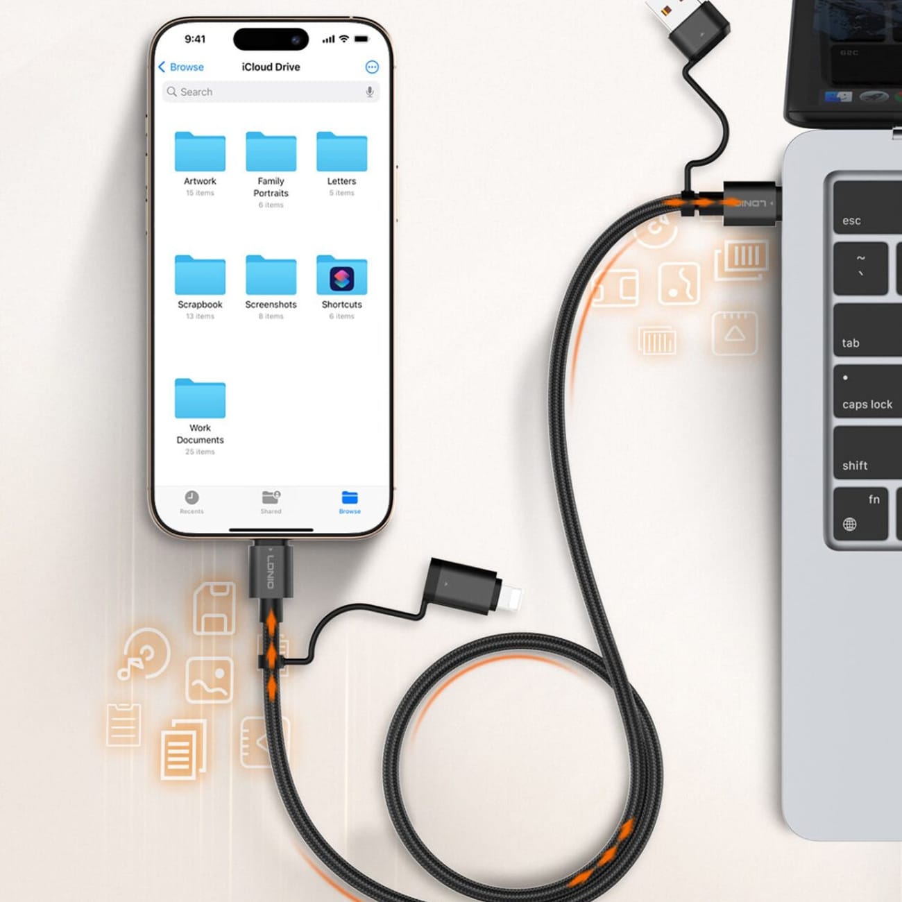 کابل متصل به موبایل ولپتاپ