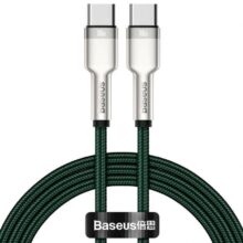 کابل شارژ سریع و انتقال داده تایپ سی به تایپ سی بیسوس Baseus Cafule Series Metal Data Cable Type-C to Type-C 100W 1m CATJK-C06