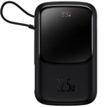 پاوربانک شارژر سریع 22.5 وات به همراه کابل تایپ‌سی 0.5 متری 10000 بیسوس Baseus Qpow Pro Fast Charge Power Bank PPQD020101