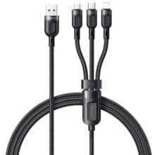 کابل فست‌شارژ و انتقال دیتا 65 واتی سه‌سر مک دودو Mcdodo CA-0930 Lightning+Micro+Type-C 3-in-1 Fast Charging Data Cable
