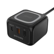 شارژر رومیزی و شارژر وایرلس فست شارژ پورودو Porodo Desktop Charger Fast Wireless Charging PD-FWCH005