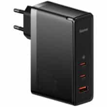 شارژر سوپر فست شارژ تایپ‌سی و یواس‌بی 140 وات بیسوس Baseus GaN5 Pro 2C+U EU CCGP100201
