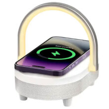 اسپیکر بلوتوث و شارژر وایرلس قابل حمل  4 در 1 دارای چراغ رسی Recci RLS-L16 4-in-1 Speaker and Wireless Charger 15W