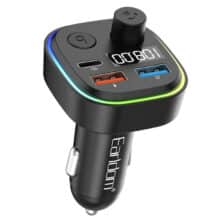 شارژر فندکی فست شارژ ماشین  3.1 آمپر و تایپ سی 18 وات و گیرنده بلوتوثی ارلدام ET-M84