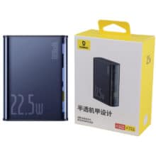پاوربانک 10000 تایپ سی و یو اس بی 22.5 وات طرح نیمه شفاف بیسوس PPTSZ10 B10451500211