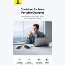 عکس پاور بانک فست شارژ تایپ سی 65 وات 20000 با کابل تایپ سی بیسوس P10070900122-00 - فروشگاه ماه به ماه