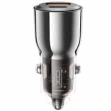 شارژر فندکی فست شارژ ماشین USB و تایپ‌سی 95 وات ایکس‌او CC58