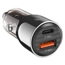 عکس شارژر فندکی فست شارژ ماشین USB و تایپ‌سی 95 وات ایکس‌او CC58 - فروشگاه ماه به ماه