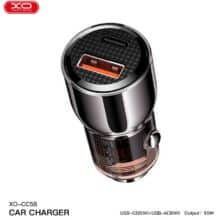 عکس شارژر فندکی فست شارژ ماشین USB و تایپ‌سی 95 وات ایکس‌او CC58 - فروشگاه ماه به ماه