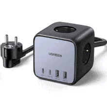 چندراهی برق 2500 وات سه پریز برق AC، دو USB و دو Type-C فست 65 وات یوگرین CD268 60113