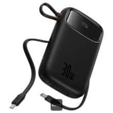 پاوربانک 10000 میلی‌آمپر USB و تایپ‌سی 30 وات بیسوس Qpow 2 PPQD4-10C