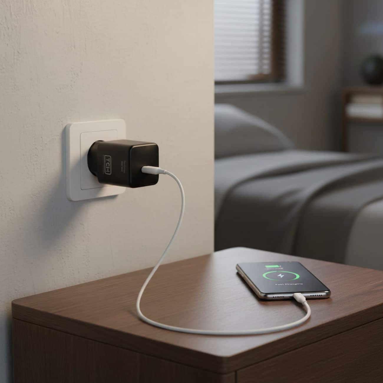 شارژر دیواری در حال استفاده