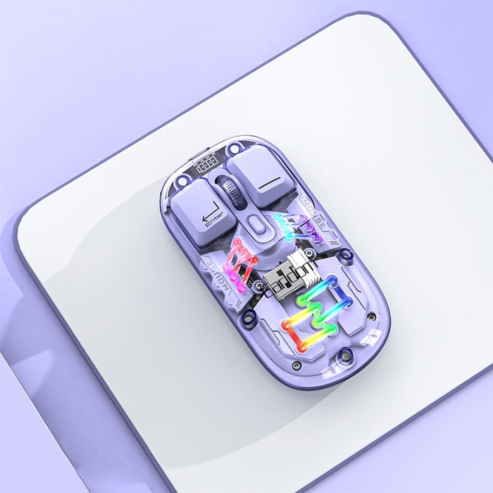 موس شفاف بنفش