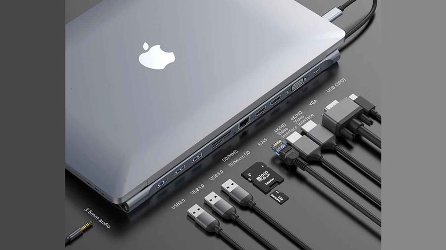هاب آداپتور تایپ سی چند کاره بیسوس Baseus Enjoyment Type-C 11in1 Hub Adapter دارای 11 خروجی