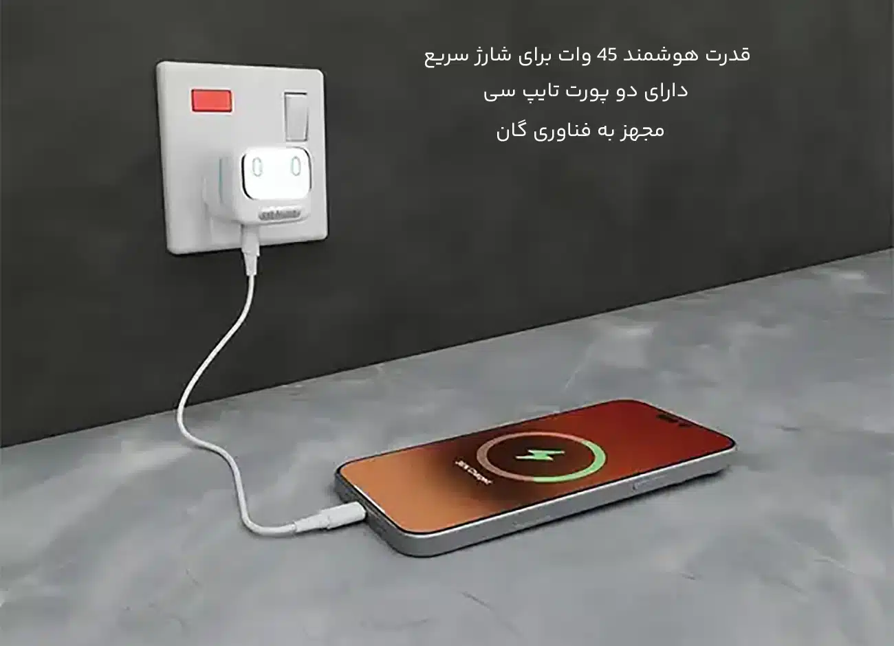 شارژر دیواری هوشمند تایپ سی
