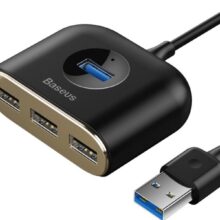 هاب آداپتور یو اس بی بیسوس Baseus Square round 4 in 1 USB HUB Adapter