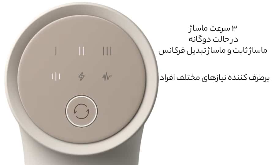 سرعتهای قابل تنظیم ماساژور