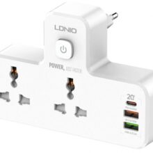 چند راهی 2 سوکت و 2 یو‌اس‌بی و یک تایپ‌سی الدنیو Ldnio Power Strip SC2311