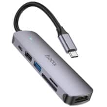 هاب تایپ سی 6 پورت هوکو  Hoco Type-C hub HB28 HDTV + PD + USB3.0 + USB2.0 + SD + TF