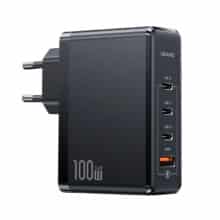 شارژر دیواری تایپ سی و یو اس بی 100 وات فست‌شارژ یوسامز USAMS US-CC163 100W 4-Ports GaN Fast Charger (EU)