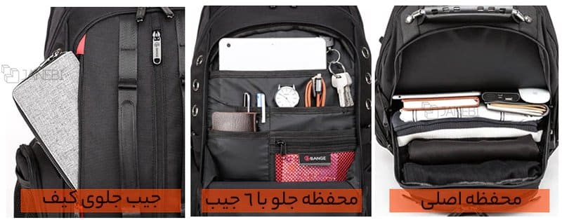 جیبهای کوله ضدآب