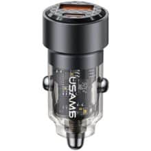 شارژر فندکی فست شارژ ماشین تایپ سی 60 وات طرح شفاف یوسامز US-CC208 C39