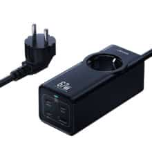 چند راهی برق یک سوکت، 3 تایپ سی و 1 یو اس بی فست شارژ 67 وات یوسامز CC225