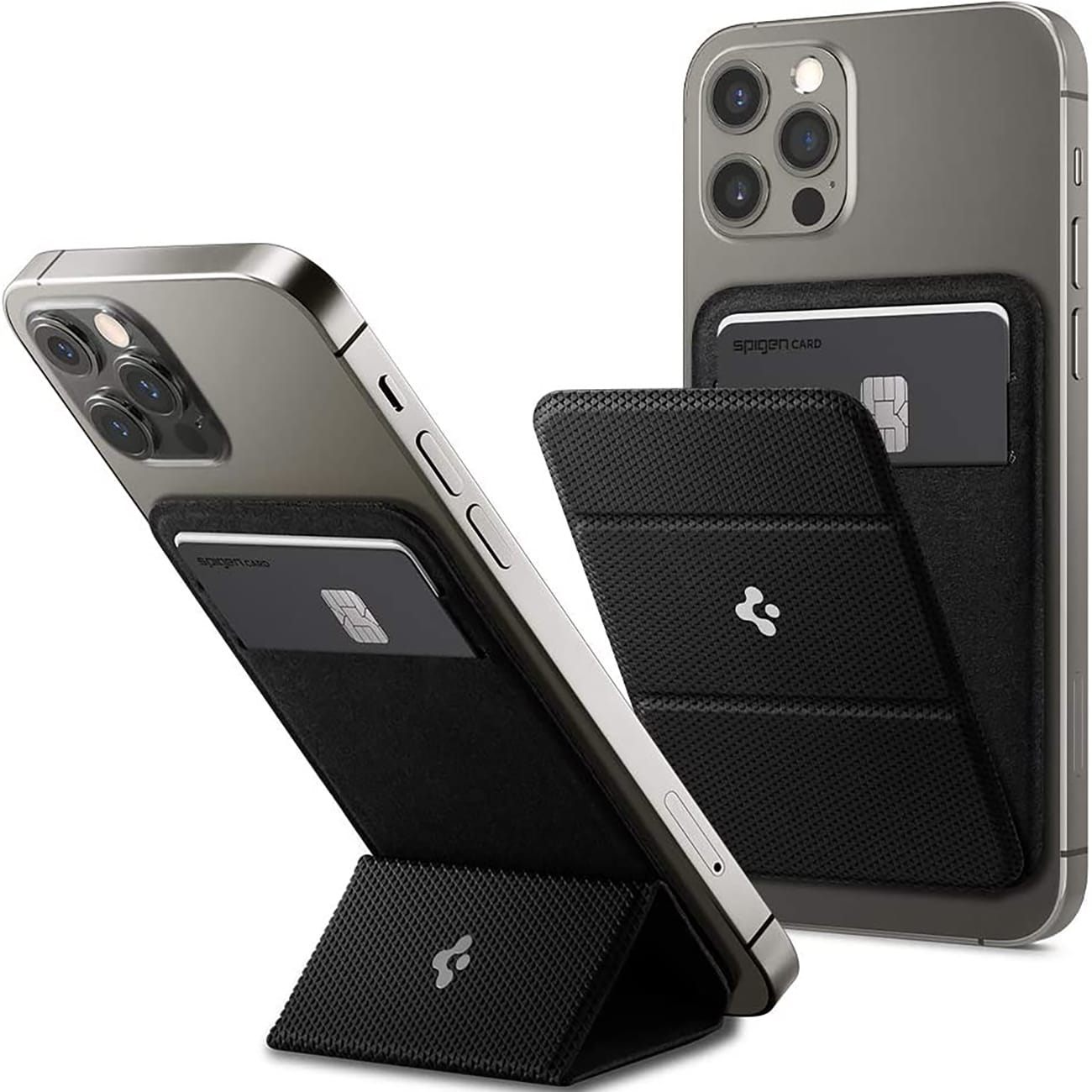 عکس جا کارتی مغناطیسی و هولدر موبایل اسپیگن Magnetic Card Wallet Smart Fold - فروشگاه ماه به ماه
