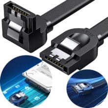 کابل دیتای هارد SATA3.0 نیم متری یوگرین UGREEN US217 30797 – زانویی 90 درجه