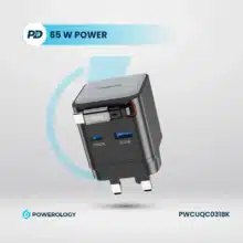 عکس شارژر دیواری 70 واتی پاورولوژی Powerology اصل مدل PWCUQC051 هوشمند - فروشگاه ماه به ماه