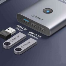 عکس هاب تایپ سی اوریکو ORICO مدل FAX3-6PR با 6 پورت - فروشگاه ماه به ماه
