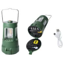 چراغ کمپینگ شارژی خورشیدی مدل HW-7759W با جعبه ابزار داخلی