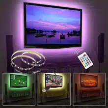 ریسه ال ای دی پشت تلویزیون RGB طول 5 متر با ریموت کنترل و USB