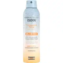 اسپری ضد آفتاب بی رنگ ایزدین ISDIN مدل Wet Skin با SPF50