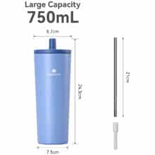 عکس تراول ماگ نی دار دوجداره سانتکو SANTECO مدل HGA-750-001B حجم 750 میلی لیتر - فروشگاه ماه به ماه
