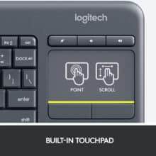 عکس کیبورد بی سیم لاجیتک Logitech مدل K400 Plus با تاچ پد یکپارچه - فروشگاه ماه به ماه
