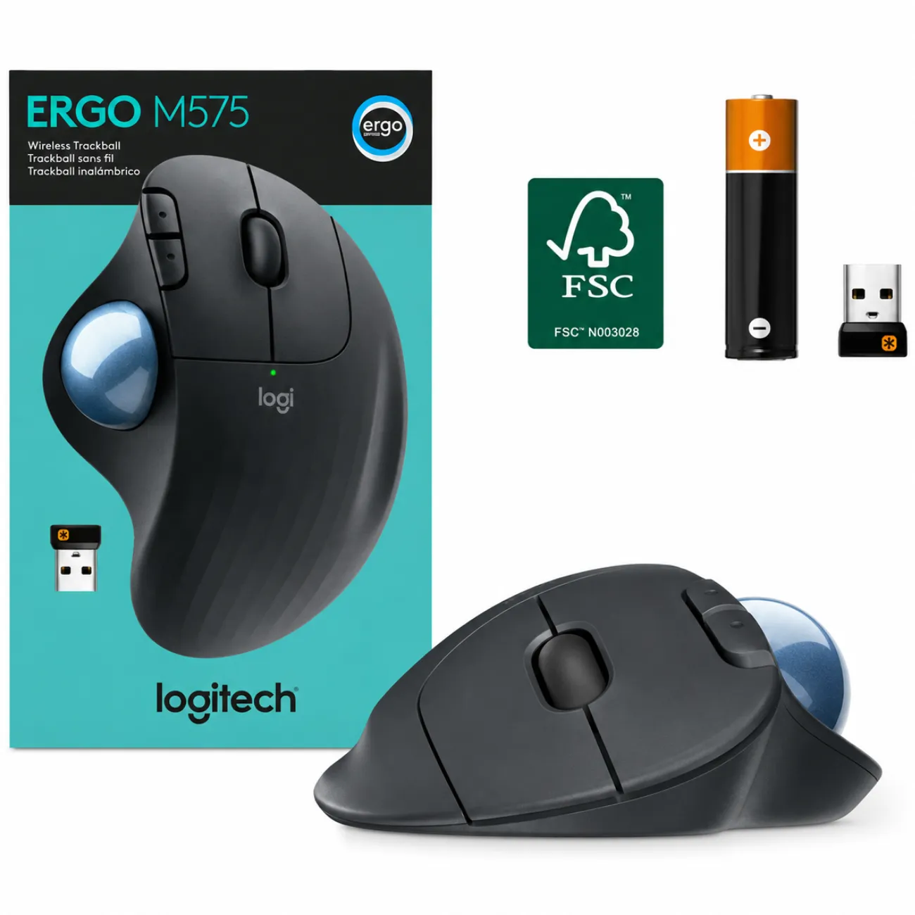عکس ماوس بی سیم لاجیتک مدل Ergo M575 - فروشگاه ماه به ماه