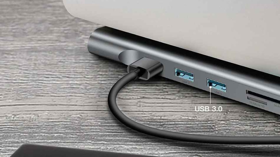 هاب آداپتور تایپ سی چند کاره بیسوس Baseus Enjoyment Type-C 11in1 Hub Adapter وجود 3 درگاه یو اس بی 3
