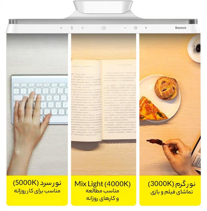 چراغ مطالعه شارژی مگنتی بیسوس Baseus Magnetic Stepless Dimming Charging Desk Lamp Pro DGXC-02