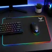 عکس ماوس پد مخصوص بازی هیسکا HISKA مدل HR-61 با نور پردازی RGB - فروشگاه ماه به ماه