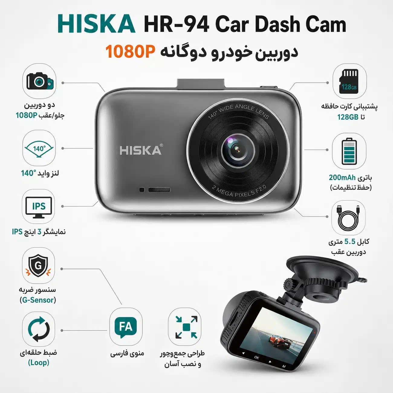 دوربین ثبت وقایع خودرو هیسکا