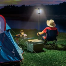 عکس چراغ کمپینگ سهپایه گرین لاین مدل Green Lion Trio Beam Lite Black - فروشگاه ماه به ماه
