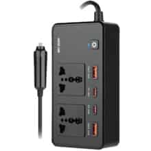 اینورتر خودرو 200 وات و شارژر فندکی فست شارژ ماشین تایپ‌سی گرین‌لاین GC-200