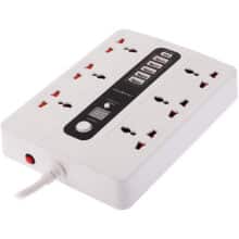 عکس چندراهی برق شش سوکت 3000 وات، یک تایپ سی و پنج USB هایکو استار Hicostar HS-PS320 - فروشگاه ماه به ماه