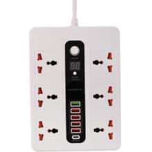 عکس چندراهی برق شش سوکت 3000 وات، یک تایپ سی و پنج USB هایکو استار Hicostar HS-PS320 - فروشگاه ماه به ماه
